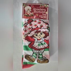 Strawberry Shortcake Woman and kids  OSFM Crew Socks